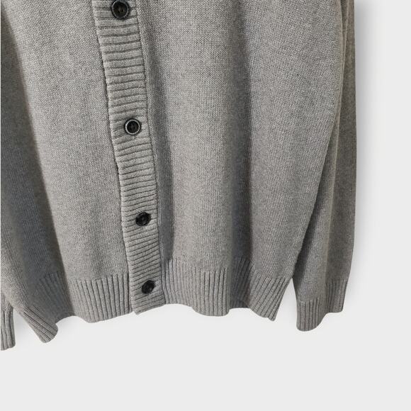 Chaps Mens Shawl Collar Cardigan Gray Sz Lg Grandpa 90s Fisherman Mister Rogers - Picture 3 of 12